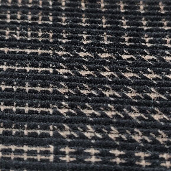 Plaid Black Brown Fabric Woven Textured Material 1 Yard - Picture 4 of 4